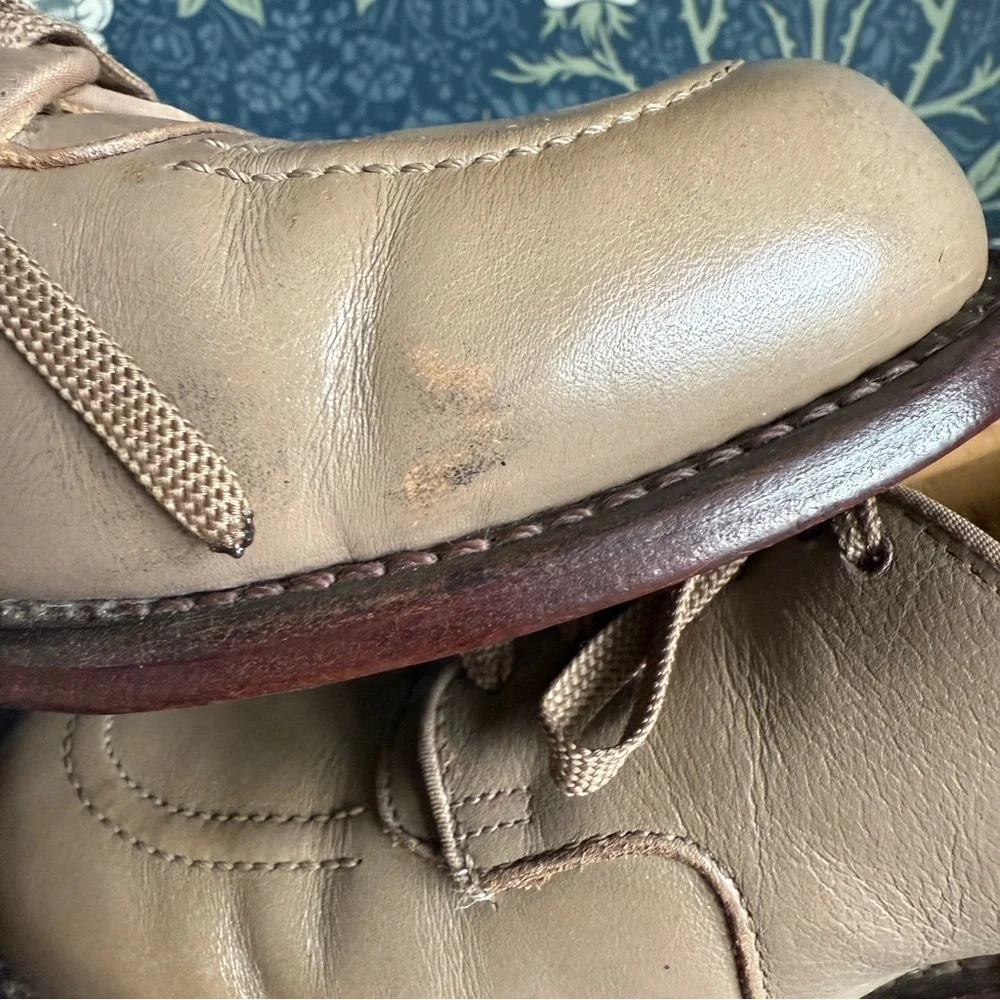 Vintage 50s Taupe Tan Leather Oxford Loafer - Picture 5 of 11
